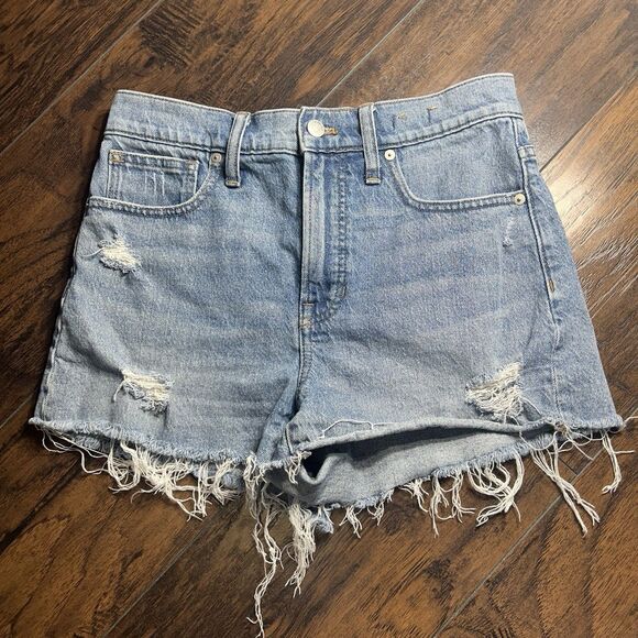 Madewell Pants - Madewell Women's The Perfect Jean Shorts Size 27 Raw Hem Denim Cut Offs